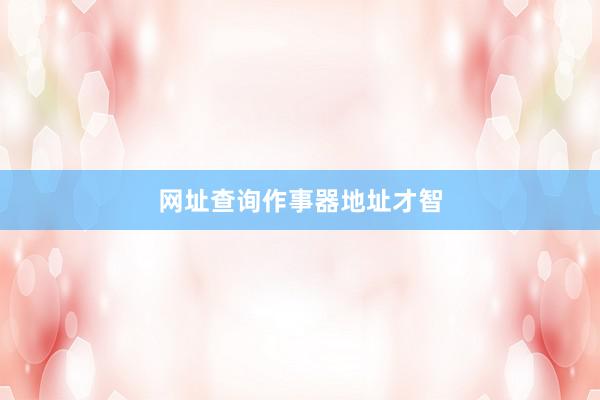 网址查询作事器地址才智